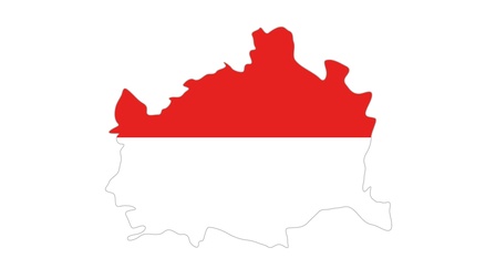 Karte und Fahne von Wien