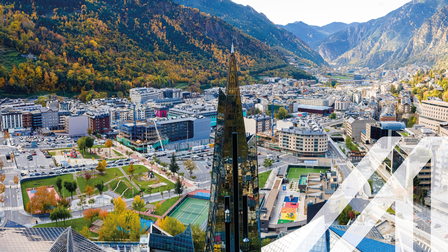 Panorama auf die Hauptstadt von Andorra, Andorra La Vella