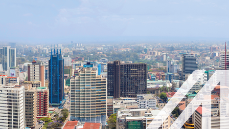 Blick auf Nairobi, Hauptstadt von Kenia, Skyline