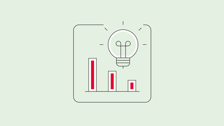 Icon für Energiespartipps und -tricks im Handel mit einer Glühbirne und Balken als Temperatursymbole