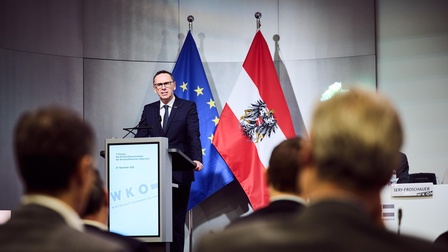 WKÖ-Generalsekretär Jochen Danninger bei der 2. Sitzung des Wirtschaftsparlamentes am 27. November 2025