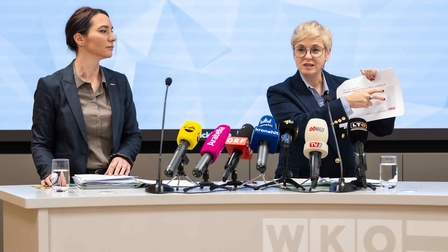 WKOÖ-Präsidentin Doris Hummer (re.) und Eva-Maria Schupfer, Leiterin der Abt. Bildungspolitik der WKOÖ, präsentierten die Lehrlingsbilanz 2025. 