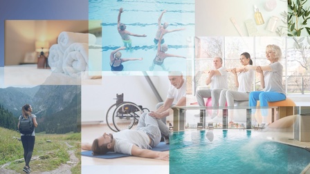 Collage diverser Gesundheitsbetriebe