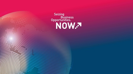 Logo Exporttag 25 Schrift Seizing, Business, Opportunities Now