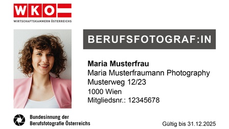 Berufsausweis Berufsfotografie Salzburg