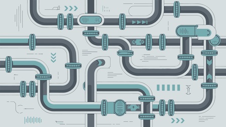 Abstrakte Illustration eines komplexen Leitungs- bzw. Rohrsystems 