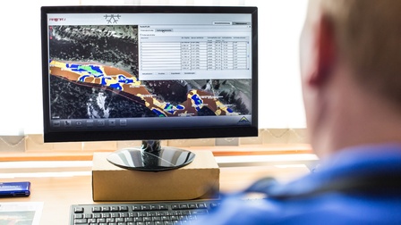 Person von hinten vor einem Bildschirm