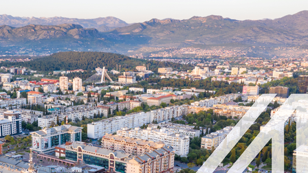 Blick auf Podgorica, Hauptstadt von Montenegro<br />
