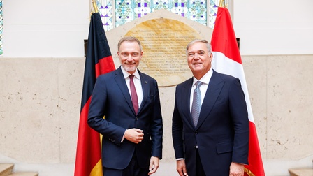 Der ehemalige deutsche Finanzminister, Christian Lindner, war zu Gast im Salon Stubenring von WK Wien-Präsident Walter Ruck. Im Zentrum <br />
stand die Frage, wie die EU wieder an Wettbewerbsfähigkeit gewinnen und sich der Standort Europa international besser behaupten kann