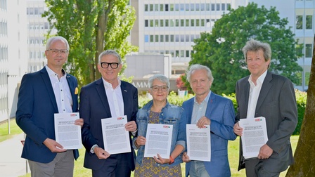 Thomas Kainz, Landesobmann Freiheitliche Wirtschaft, WKO Steiermark Präsident Josef Herk, Landesobmann Wirtschaftsbund, Andrea Kern, Landessprecherin Grüne Wirtschaft, Robert Rothschädl, gf. Landespräsident Sozialdemokratischer Wirtschaftsverband und Markus Ritter, Vizepräsident Industriellenvereinigung