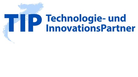 TIP Technologie- und Innovations Partner in blauer Schrift.