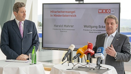 WKÖ-Präsident Harald Mahrer und WKNÖ-Präsident Wolfgang Ecker 