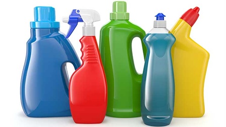 Recycling Reinigungsmittelflaschen, Plastik