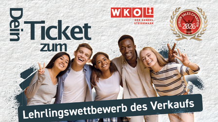 Jugendliche im Freizeitoutfit lächeln in die Kamera und zeigen ein Victory-Zeichen