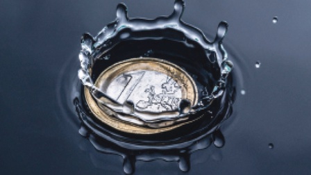 Euromünze fällt ins Wasser
