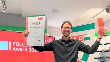Er ist der Gewinner des Follow me Awards 2020: Emanuel Reindl (Elektro Ertl aus Feldbach)