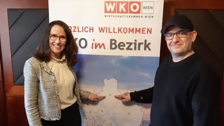 EPU-Sprecherin Kasia Greco mit WK Wien-Bezirksobmann Erich Mähnert