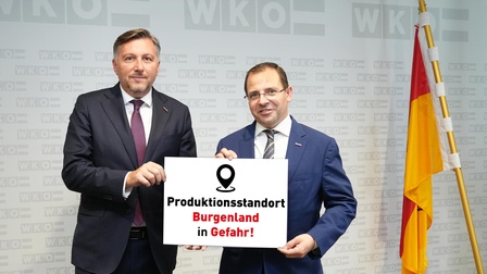 Wirtschaftskammerdirektor Dr. Harald Schermann und Wirtschaftskammerpräsident Mst. Andreas Wirth  (v. l.). 