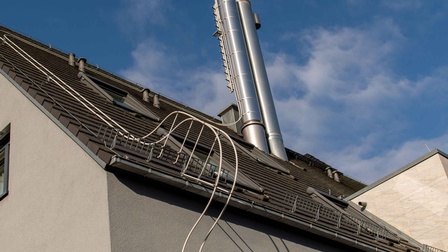 Blitzschutzanlage auf einem Hausdach