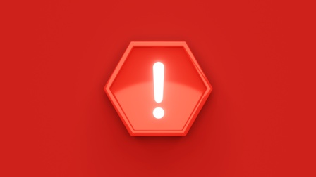 Symbol Rufzeichen vor einem roten Hintergrund