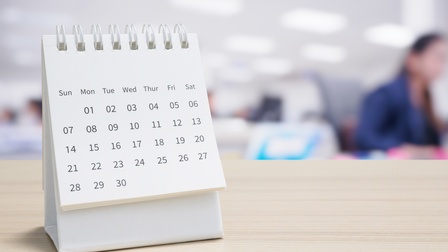 Kalenderblattansicht im Fokus