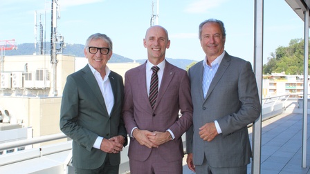 v.l.: Josef Herk (Präsident WKO Steiermark), willibald Ehrenhöfer (Wirtschaftslandesrat), Kurt Maier (Präsident IV Steiermark)