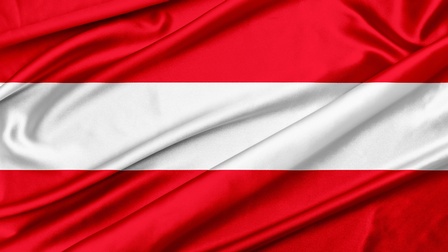 Drapierte Österreich-Flagge
