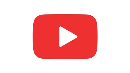 Rotes Rechteck mit weißem Play-Symbol mittig gesetzt