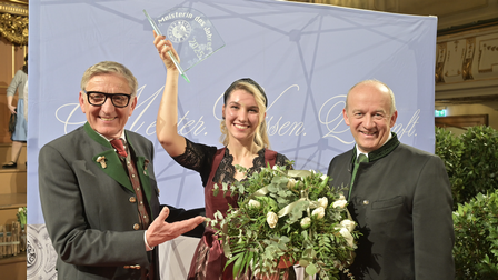 WKO-Steiermark-Präsident Josef Herk, „Meisterin des Jahres“ Lena Kemmer und Spartenobmann Johann Reisenhofer