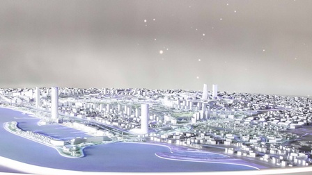 Rendering einer Stadtansicht