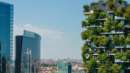 Stadtansicht mit Hochhäuser