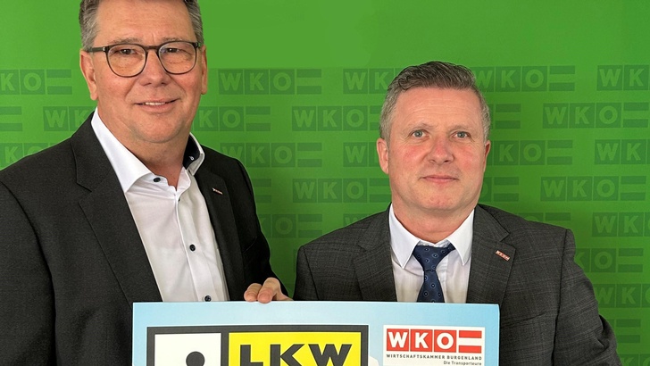 WKO Burgenland: Peter Gstöttner und Dietmar Steiner präsentieren LKW-Initiative