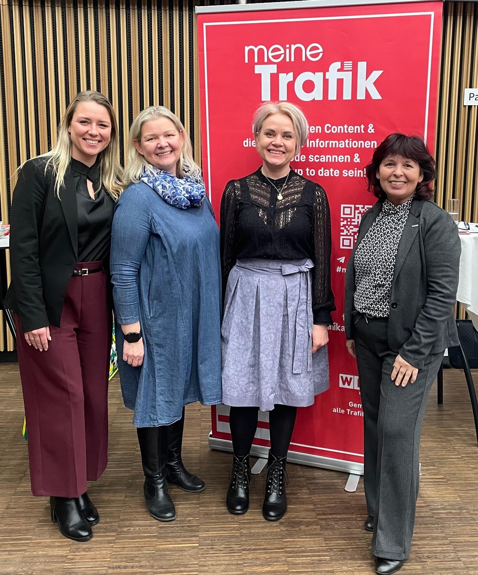 Eva-Maria Kalleitner und Sabine Recher (Österreichische Lotterien) mit Angelika Bauer (Obfrau der Tabaktrafikanten) und Martina Rauchbauer (Fachgruppengeschäftsführerin) (v. l.). 