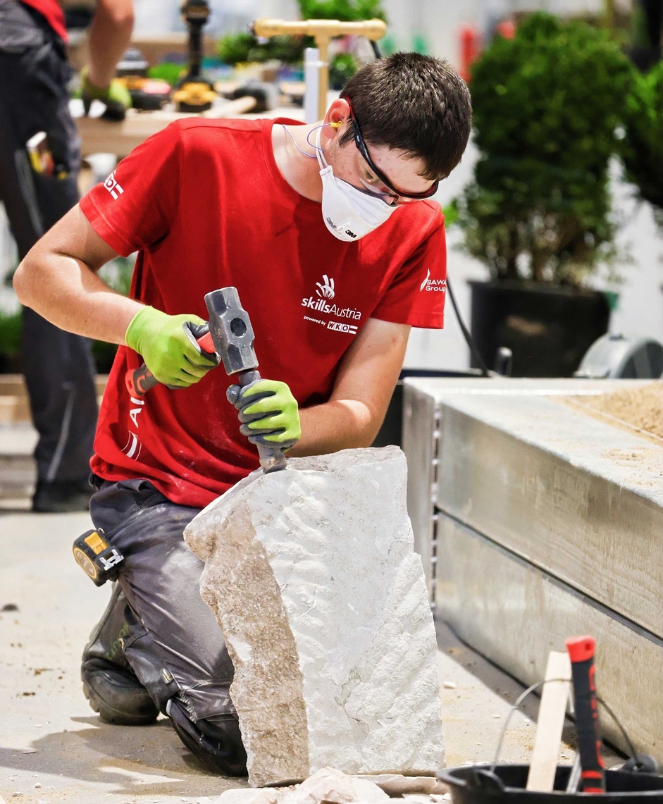 Das Team der Gartengestalter beim Wettbewerb der WorldSkills 2026