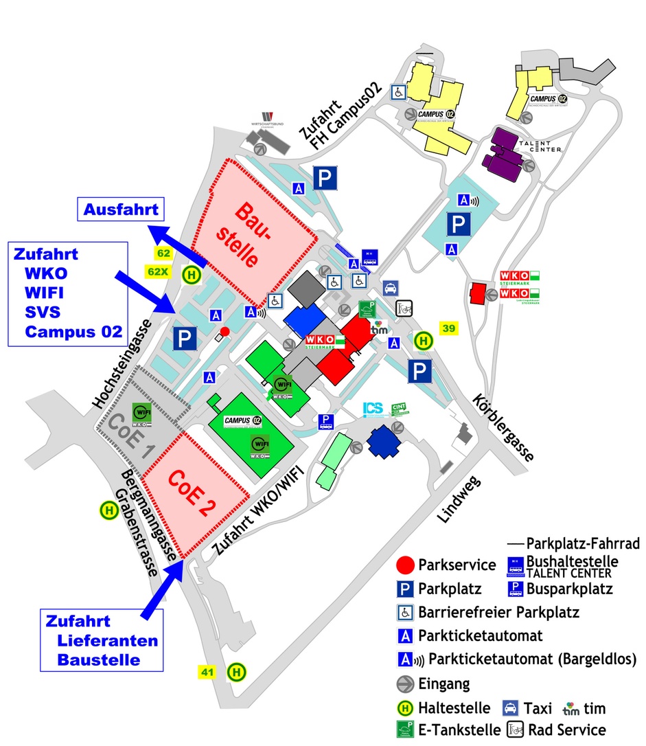 WKO Areal Graz Übersichtsplan Baustelle