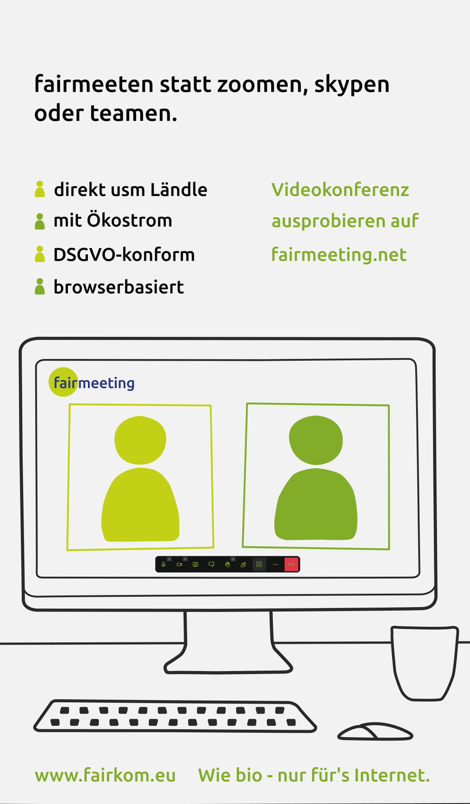 fairmeeten fairkom zoomen skypen teamen