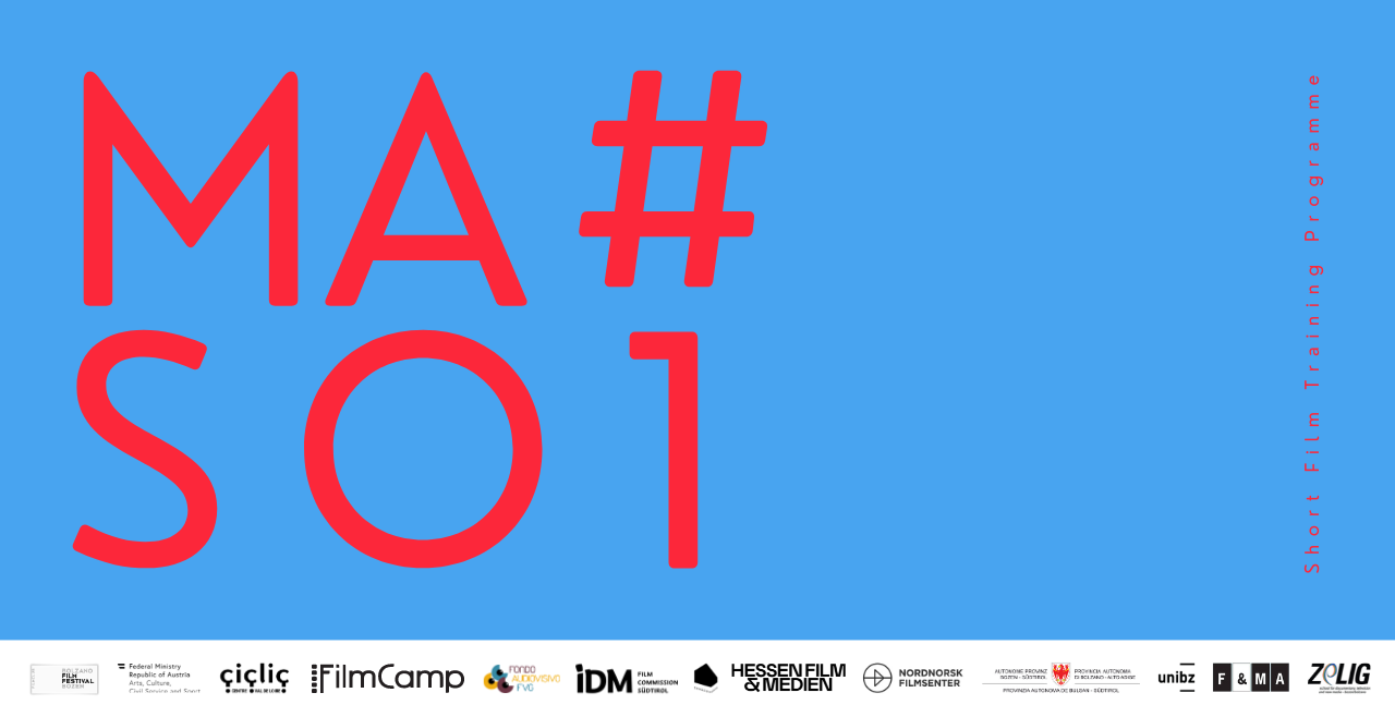 Logo und Sponsoren von MASO, dem Trainingsprogramm f&uuml;r Filmschaffende und Nachwuchstalente mit neuen Ideen f&uuml;r Kurzfilme und Kurzfilmserien. 