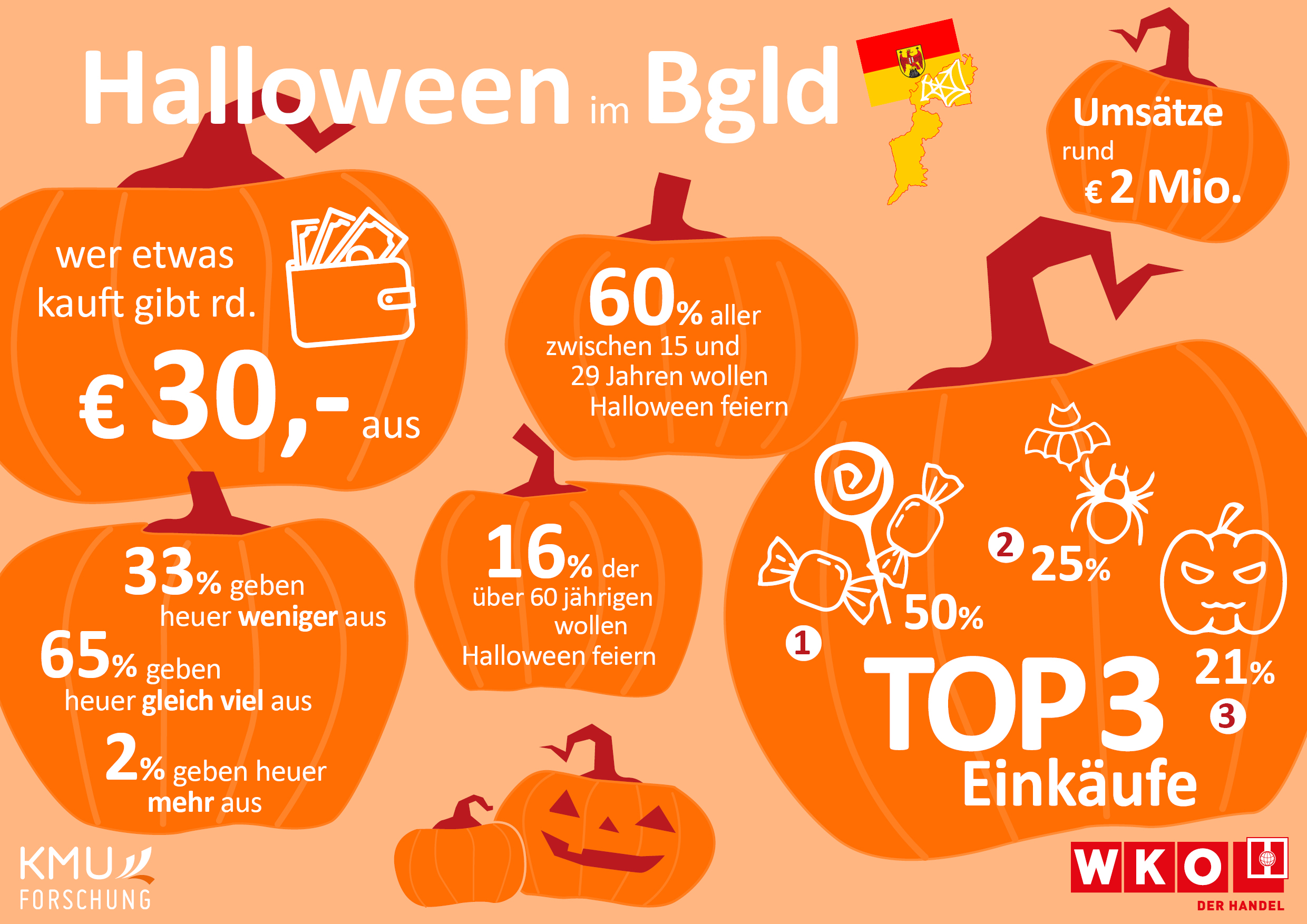 Infografik: Halloween 2023 im Burgenland in Zahlen