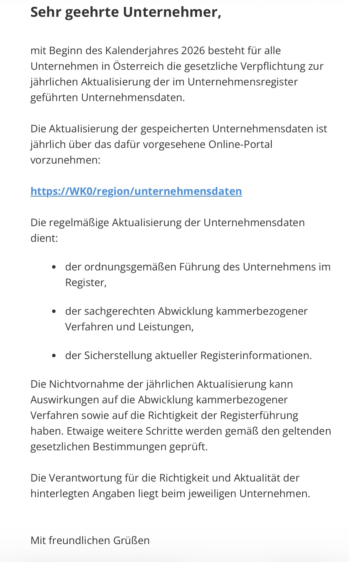 Screenshot einer Phishing-Mail