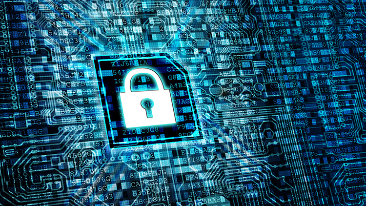 Digitales leuchtendes Schloss auf Platine