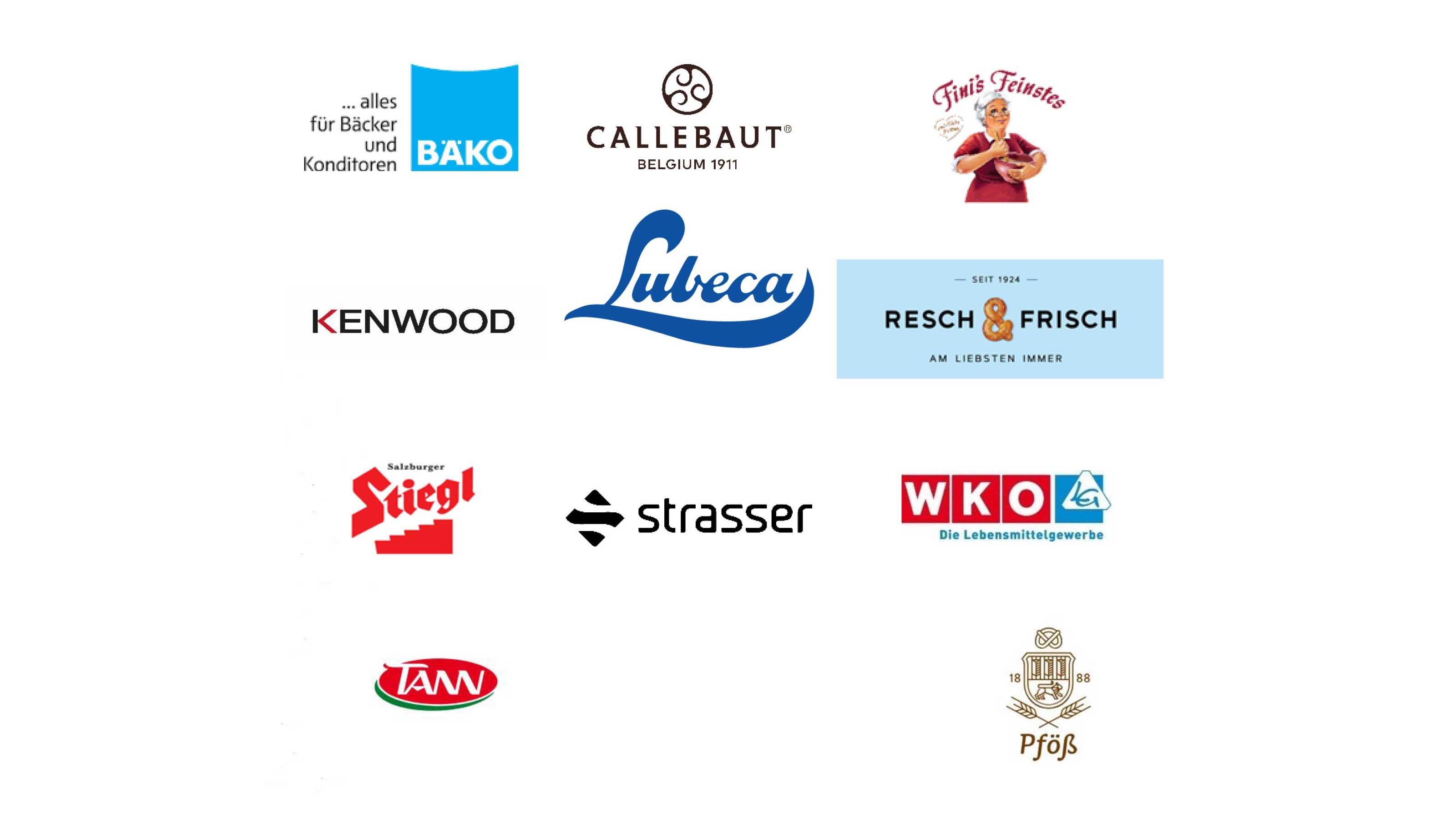 Logos der Unterstützern und Sponsoren der Bundesinnung der Lebensmittelgewerbe bei den AustrianSkills