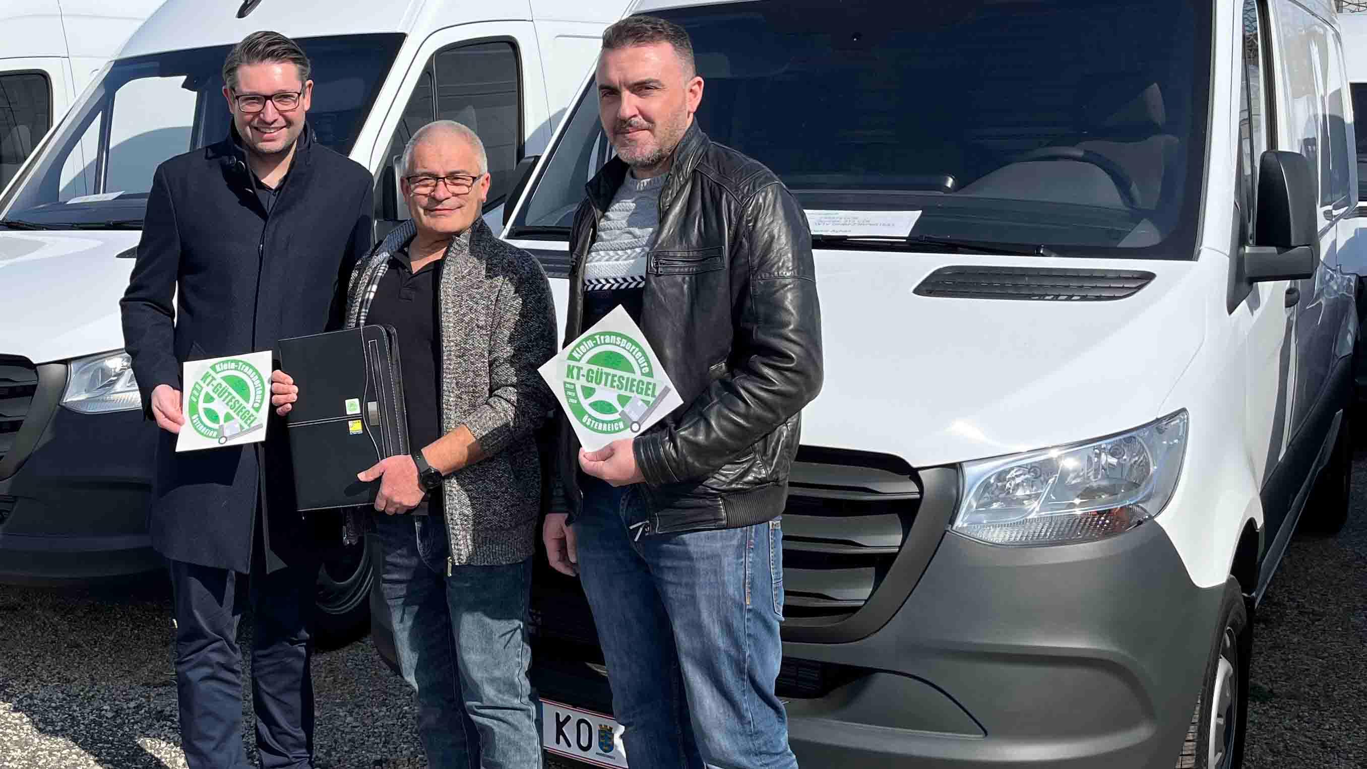 Obmann Markus Fischer (Güterbeförderungsgewerbe), Tihomir Pauskic und Marco Milisevic.