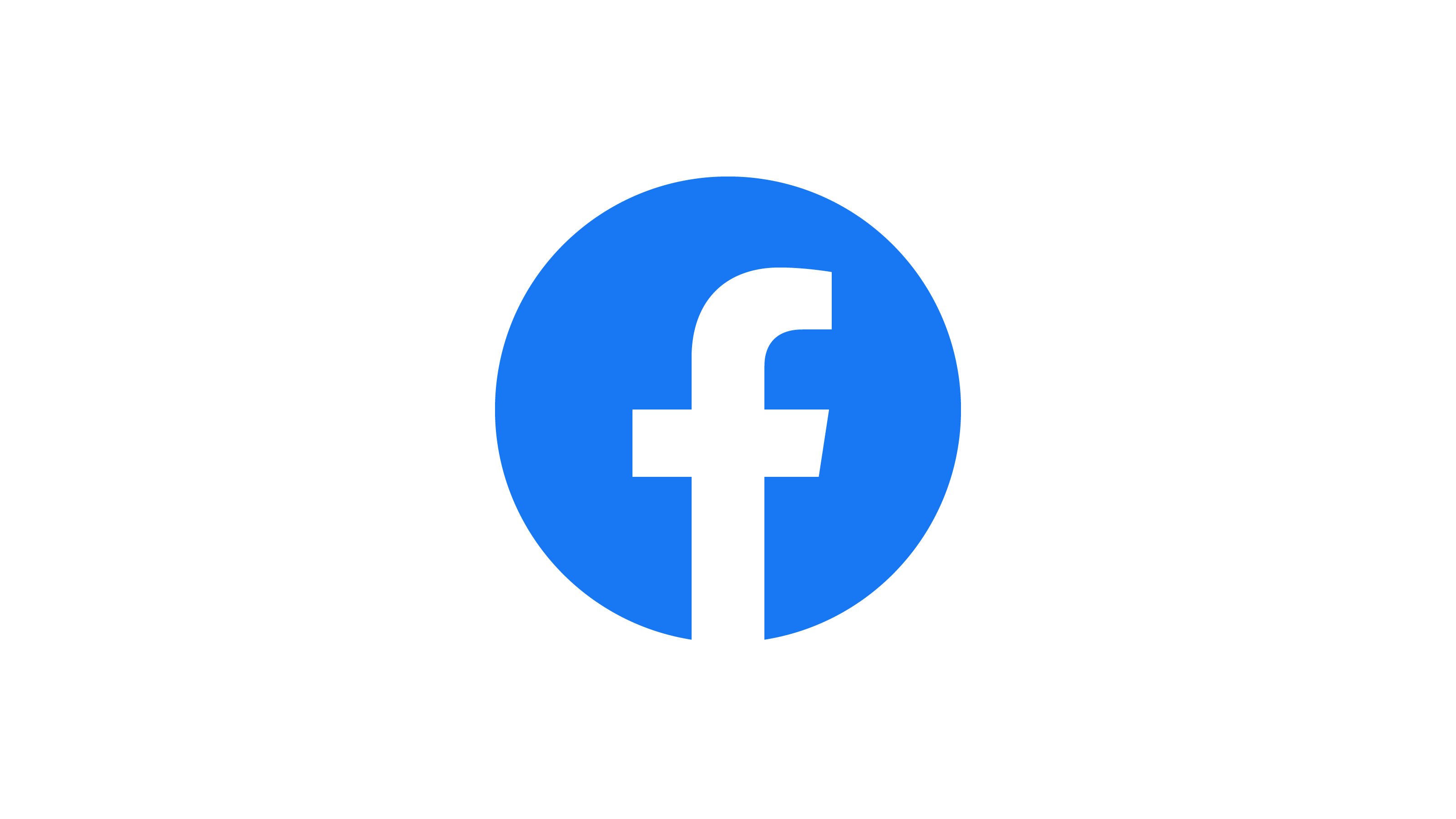 Facebook-Logo: Weißer Buchstabe F in blauem Kreis auf weißem Hintergrund
