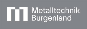 Logo Metalltechnik Burgenland weiße Schrift vor hellgrauem Hintergrund