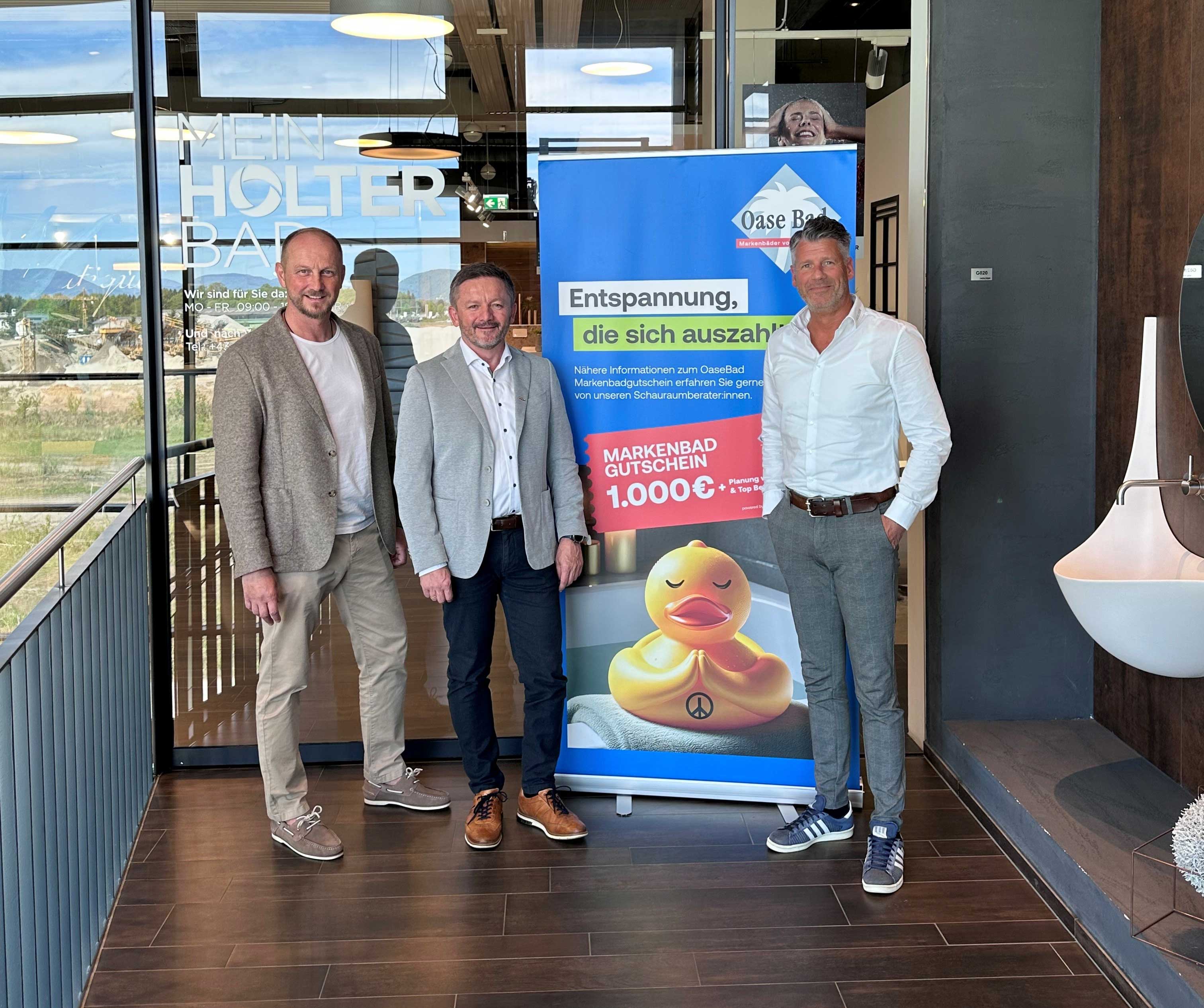 Anton Berger mit  Karl-Heinz Ziegler und Christian Philipp von der der Firma Fritz Holter GmbH