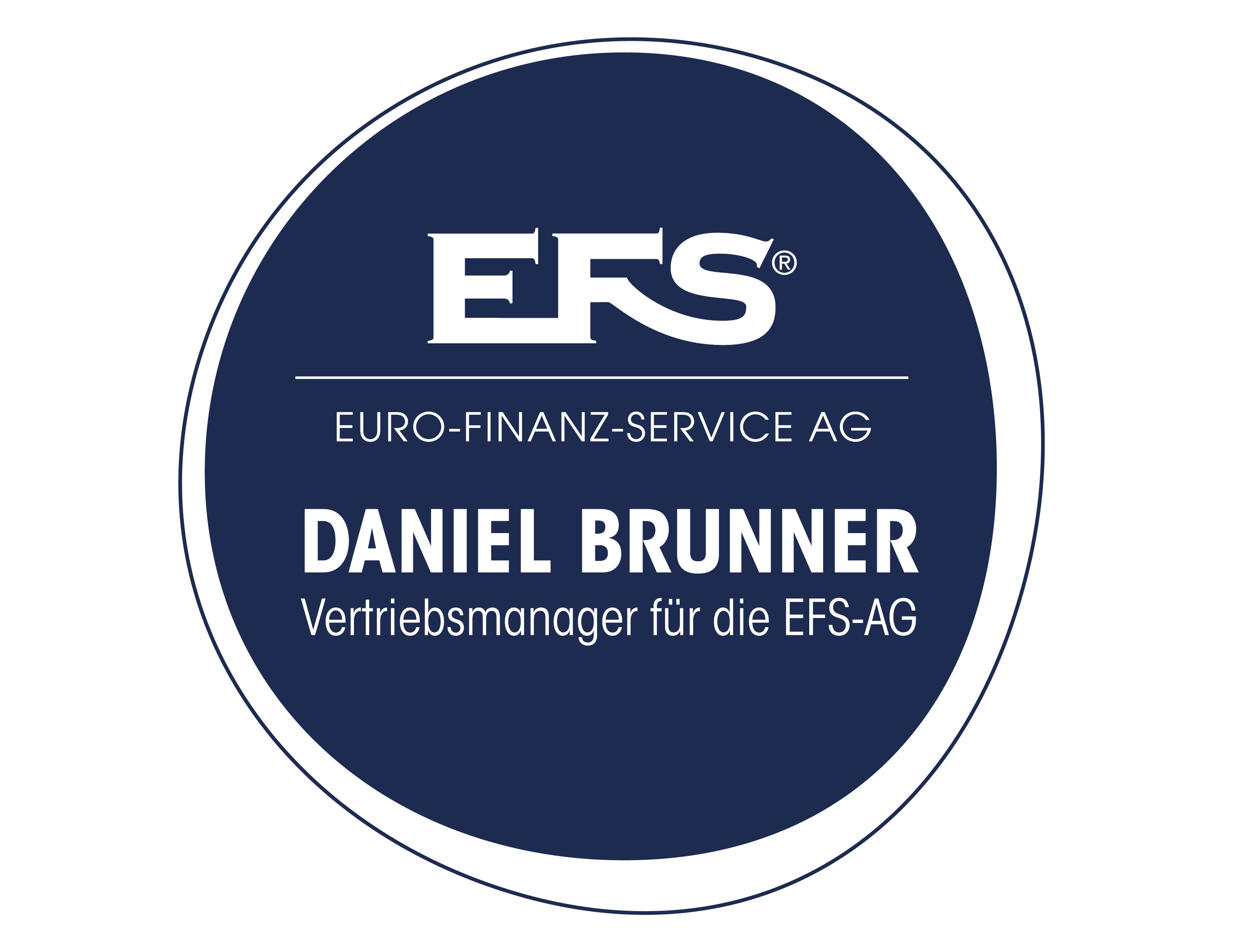 Logo EFS in dunkelblau und weiß mit Schriftzügen