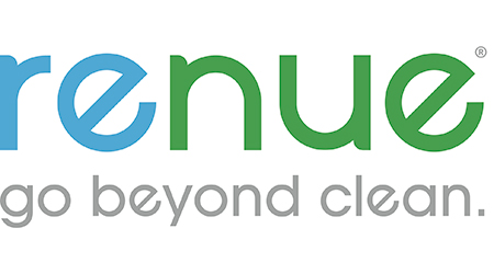Logo renue mit blauen, grünen und grauen Farben