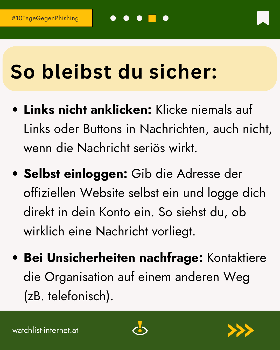 Posting Niemals Klicken! Watchlist Internet
