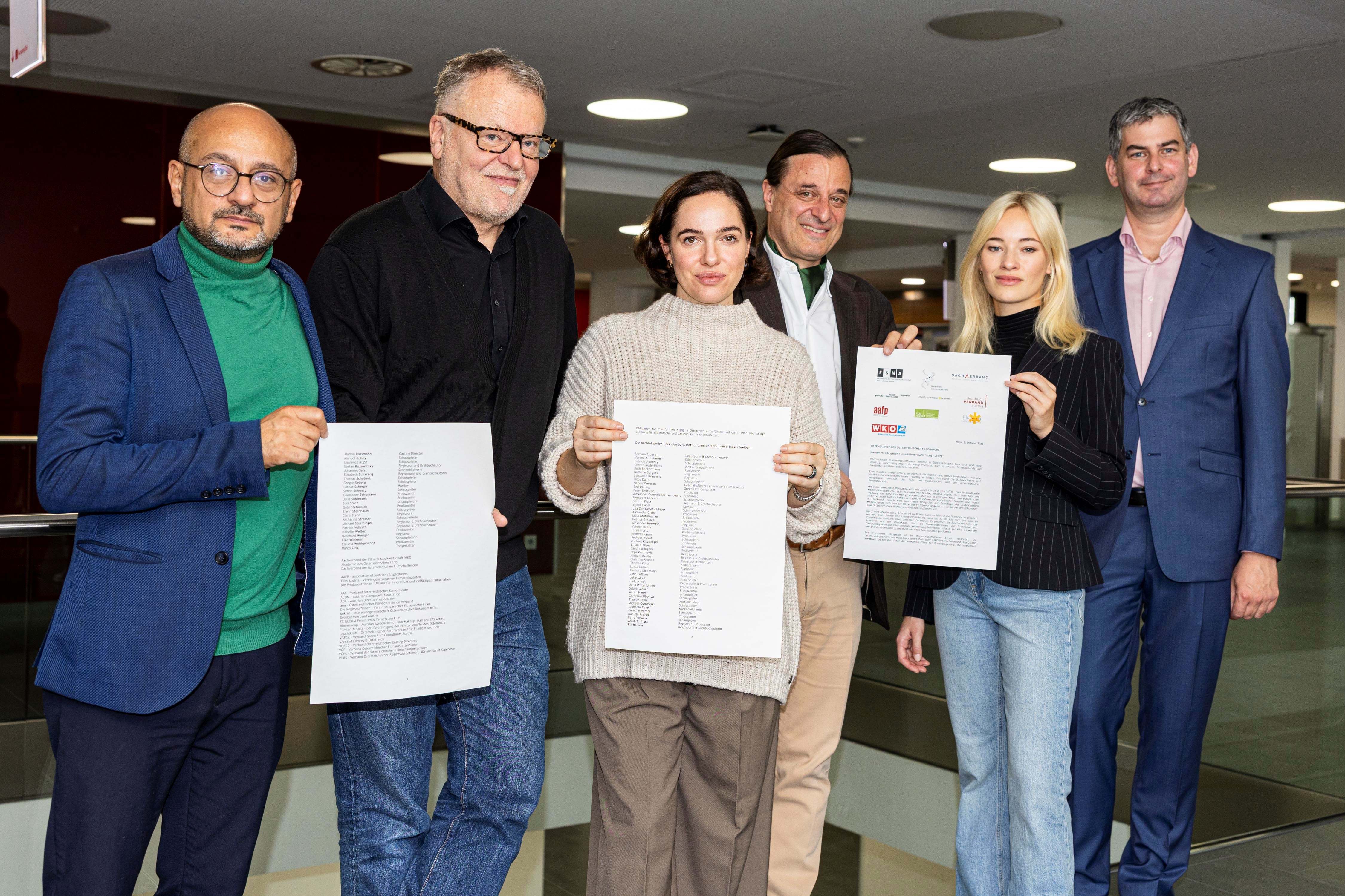 v.l. Arash T. Riahi, Stefan Ruzowitzky, Verena Altenberger, Alexander Dumreicher-Ivanceanu, Valerie Huber, Wolfgang Spiess-Knafl