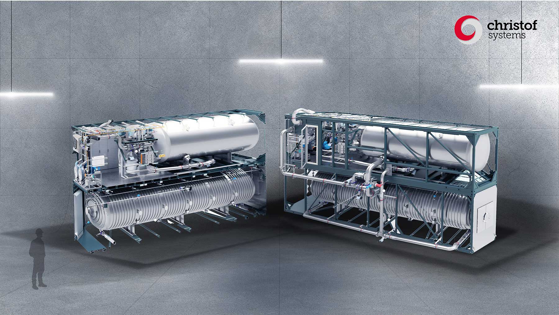 Integrierte modulare Skid- und Container-Systeme der Firma Christof Systems GmbH